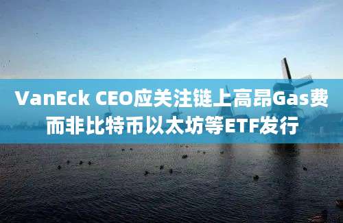 VanEck CEO应关注链上高昂Gas费而非比特币以太坊等ETF发行