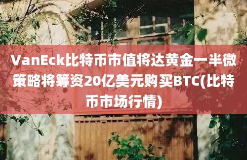 VanEck比特币市值将达黄金一半微策略将筹资20亿美元购买BTC(比特币市场行情)