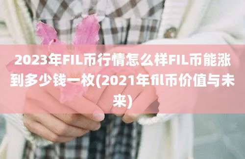 2023年FIL币行情怎么样FIL币能涨到多少钱一枚(2021年fil币价值与未来)