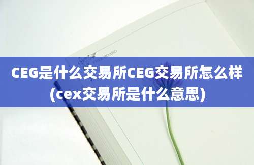 CEG是什么交易所CEG交易所怎么样(cex交易所是什么意思)