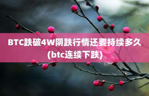 BTC跌破4W阴跌行情还要持续多久(btc连续下跌)