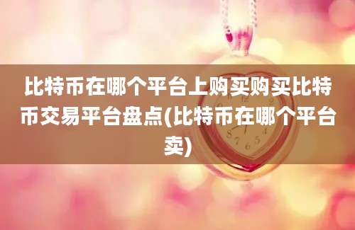 比特币在哪个平台上购买购买比特币交易平台盘点(比特币在哪个平台卖)