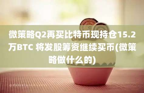 微策略Q2再买比特币现持仓15.2万BTC 将发股筹资继续买币(微策略做什么的)