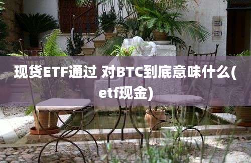 现货ETF通过 对BTC到底意味什么(etf现金)