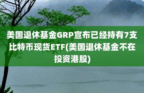 美国退休基金GRP宣布已经持有7支比特币现货ETF(美国退休基金不在投资港股)