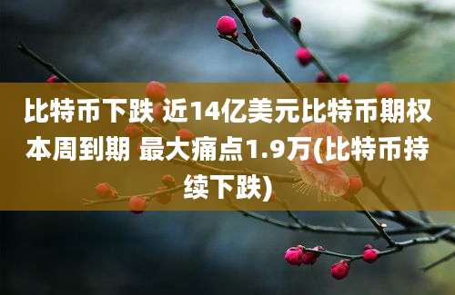 比特币下跌 近14亿美元比特币期权本周到期 最大痛点1.9万(比特币持续下跌)