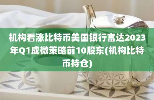 机构看涨比特币美国银行富达2023年Q1成微策略前10股东(机构比特币持仓)