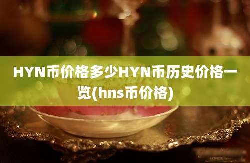 HYN币价格多少HYN币历史价格一览(hns币价格)