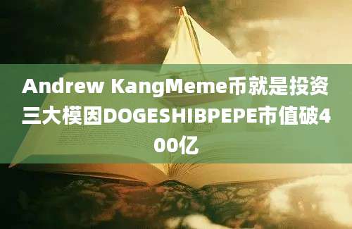 Andrew KangMeme币就是投资三大模因DOGESHIBPEPE市值破400亿