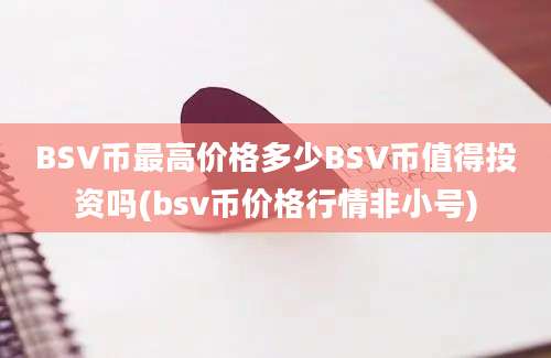 BSV币最高价格多少BSV币值得投资吗(bsv币价格行情非小号)