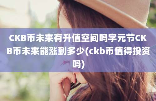 CKB币未来有升值空间吗字元节CKB币未来能涨到多少(ckb币值得投资吗)