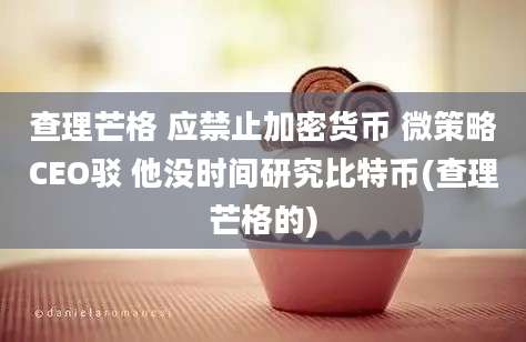 查理芒格 应禁止加密货币 微策略CEO驳 他没时间研究比特币(查理芒格的)