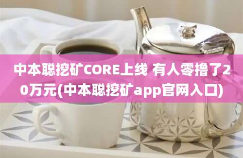 中本聪挖矿CORE上线 有人零撸了20万元(中本聪挖矿app官网入口)