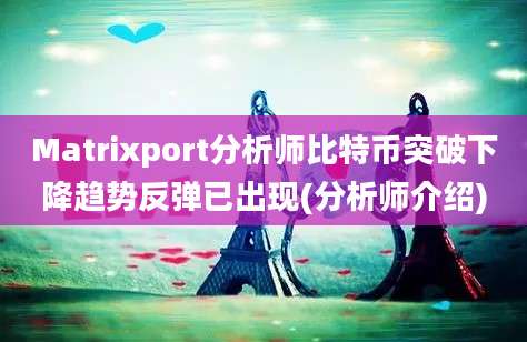 Matrixport分析师比特币突破下降趋势反弹已出现(分析师介绍)