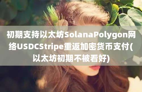 初期支持以太坊SolanaPolygon网络USDCStripe重返加密货币支付(以太坊初期不被看好)