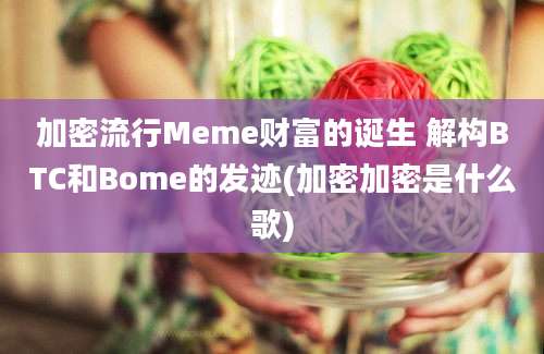 加密流行Meme财富的诞生 解构BTC和Bome的发迹(加密加密是什么歌)