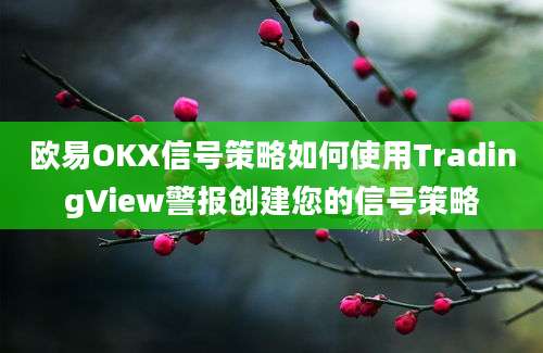 欧易OKX信号策略如何使用TradingView警报创建您的信号策略