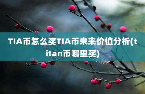 TIA币怎么买TIA币未来价值分析(titan币哪里买)