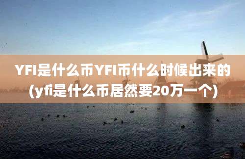 YFI是什么币YFI币什么时候出来的(yfi是什么币居然要20万一个)