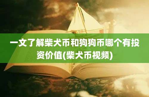 一文了解柴犬币和狗狗币哪个有投资价值(柴犬币视频)