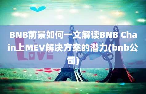 BNB前景如何一文解读BNB Chain上MEV解决方案的潜力(bnb公司)