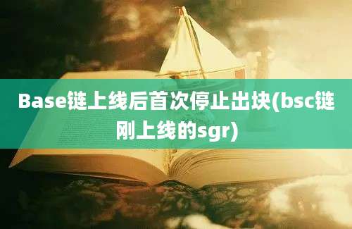 Base链上线后首次停止出块(bsc链刚上线的sgr)