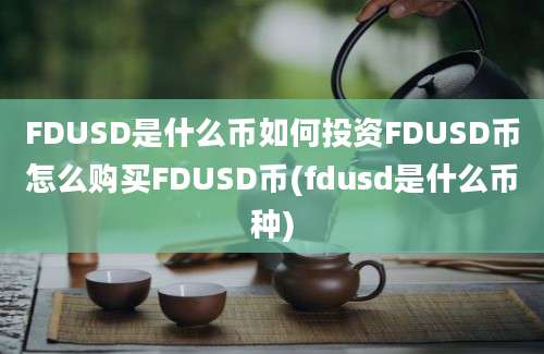 FDUSD是什么币如何投资FDUSD币怎么购买FDUSD币(fdusd是什么币种)