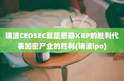 瑞波CEOSEC就是恶霸XRP的胜利代表加密产业的胜利(瑞波ipo)