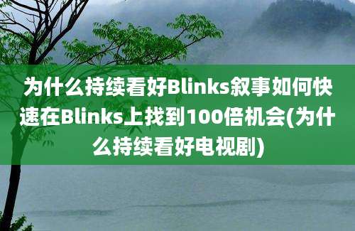 为什么持续看好Blinks叙事如何快速在Blinks上找到100倍机会(为什么持续看好电视剧)