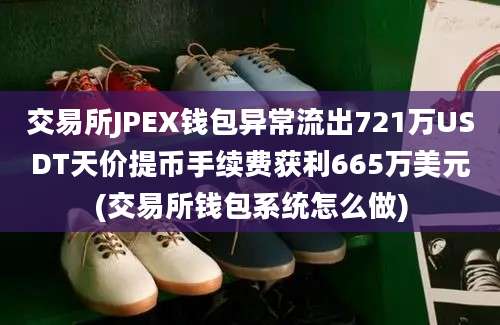 交易所JPEX钱包异常流出721万USDT天价提币手续费获利665万美元(交易所钱包系统怎么做)