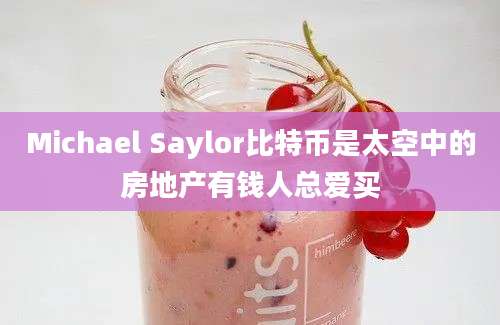 Michael Saylor比特币是太空中的房地产有钱人总爱买