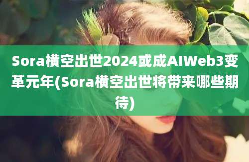 Sora横空出世2024或成AIWeb3变革元年(Sora横空出世将带来哪些期待)