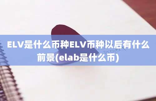 ELV是什么币种ELV币种以后有什么前景(elab是什么币)