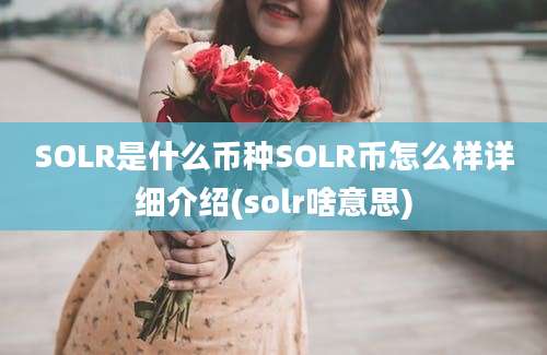 SOLR是什么币种SOLR币怎么样详细介绍(solr啥意思)