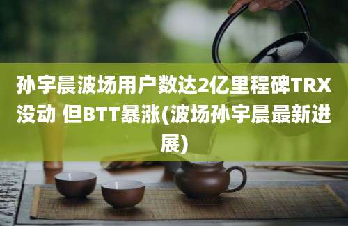 孙宇晨波场用户数达2亿里程碑TRX没动 但BTT暴涨(波场孙宇晨最新进展)