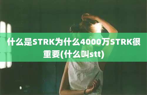 什么是STRK为什么4000万STRK很重要(什么叫stt)