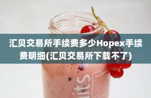 汇贝交易所手续费多少Hopex手续费明细(汇贝交易所下载不了)