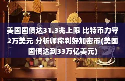 美国国债达31.3兆上限 比特币力守2万美元 分析师称利好加密币(美国国债达到33万亿美元)