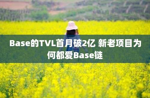 Base的TVL首月破2亿 新老项目为何都爱Base链