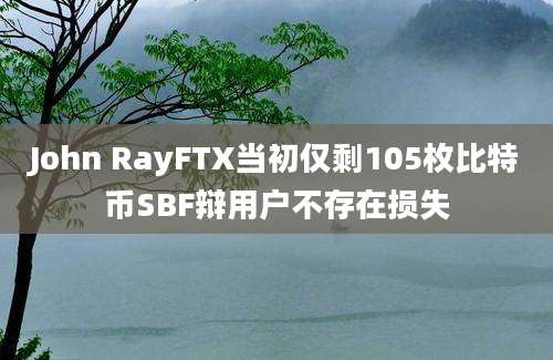 John RayFTX当初仅剩105枚比特币SBF辩用户不存在损失