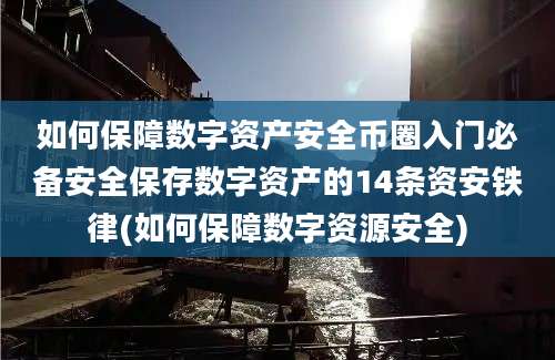 如何保障数字资产安全币圈入门必备安全保存数字资产的14条资安铁律(如何保障数字资源安全)