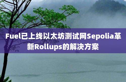 Fuel已上线以太坊测试网Sepolia革新Rollups的解决方案