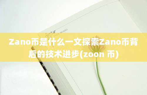 Zano币是什么一文探索Zano币背后的技术进步(zoon 币)