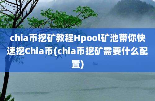 chia币挖矿教程Hpool矿池带你快速挖Chia币(chia币挖矿需要什么配置)