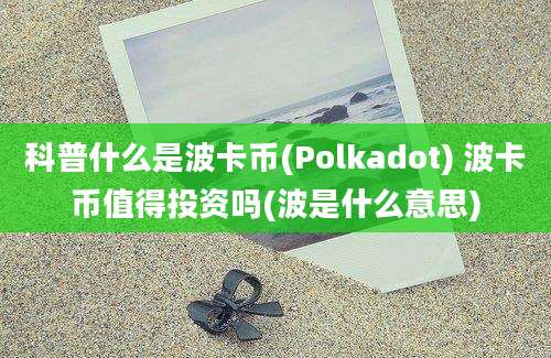 科普什么是波卡币(Polkadot) 波卡币值得投资吗(波是什么意思)