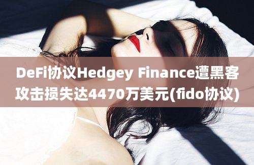 DeFi协议Hedgey Finance遭黑客攻击损失达4470万美元(fido协议)