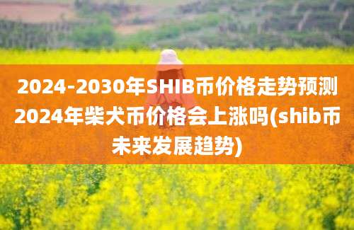 2024-2030年SHIB币价格走势预测2024年柴犬币价格会上涨吗(shib币未来发展趋势)