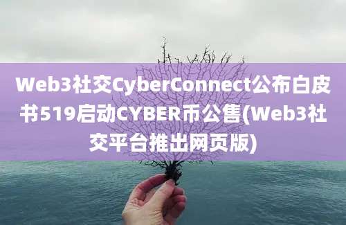 Web3社交CyberConnect公布白皮书519启动CYBER币公售(Web3社交平台推出网页版)