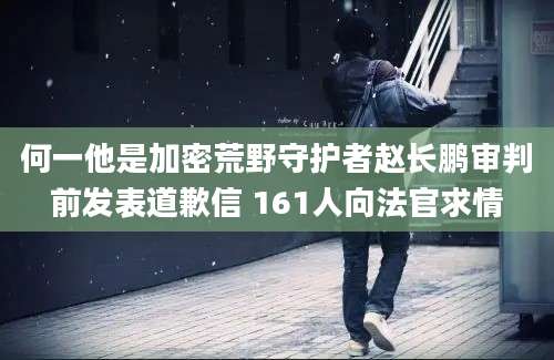 何一他是加密荒野守护者赵长鹏审判前发表道歉信 161人向法官求情