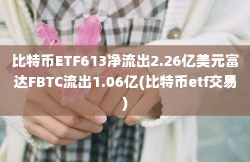 比特币ETF613净流出2.26亿美元富达FBTC流出1.06亿(比特币etf交易)